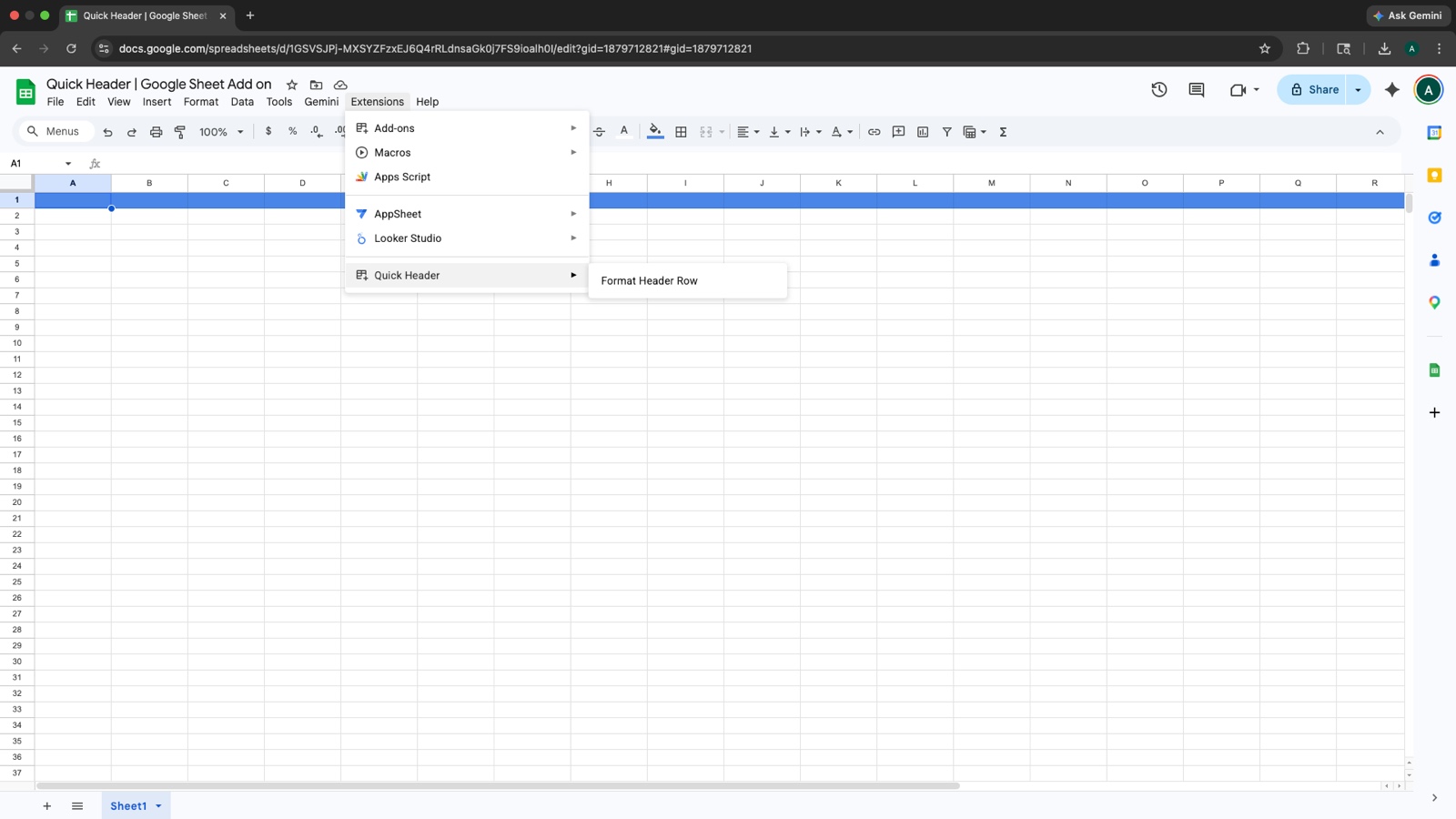Quick Header in Action